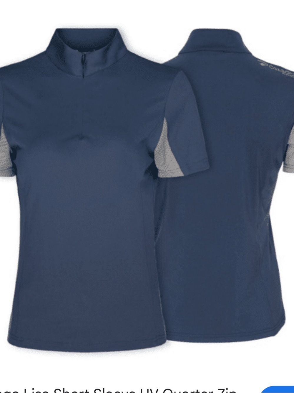 Catago Lisa Short Sleeve UV Quarter Zip Shirt Size Large